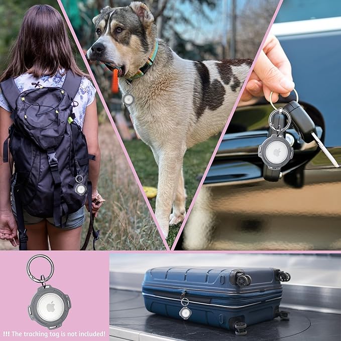 ADITYNA Cotton Dog Collar with AirTag Holder - Heavy-Duty Metal Buckle, Breathable, Easy Adjustable for Medium & Large Breeds - for Walking, Training (Pastel Paradise, Fits 15-21" Necks)