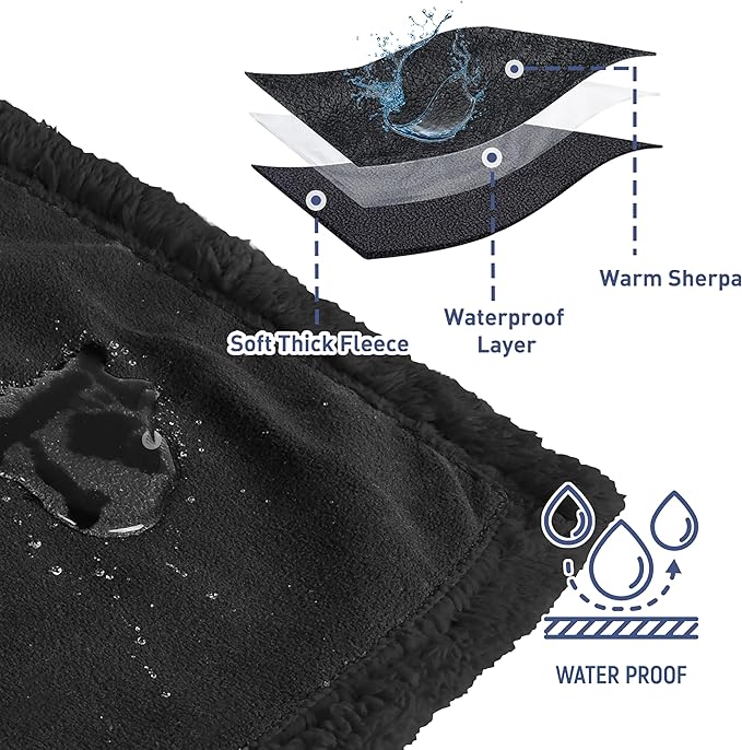 Kritter Planet Waterproof Dog Blanket, Reversible Pee Proof Couch Cover for Pets, Furniture Protector for Sofa Bed, Washable, Hair Resistant, Stain Proof
