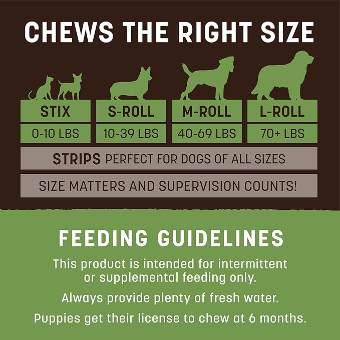 Earth Animal No Hide Stix Pork Flavored Natural Rawhide Free Dog Chews Long Lasting Chew Sticks | Treats for Small Dogs and Cats | Great for Aggressive Chewers (3 Pack)