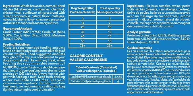 Nutro Crunchy Dog Treats Variety Bundle: Peanut Butter & Mixed Berries, 10 Oz Each (2 Bags)