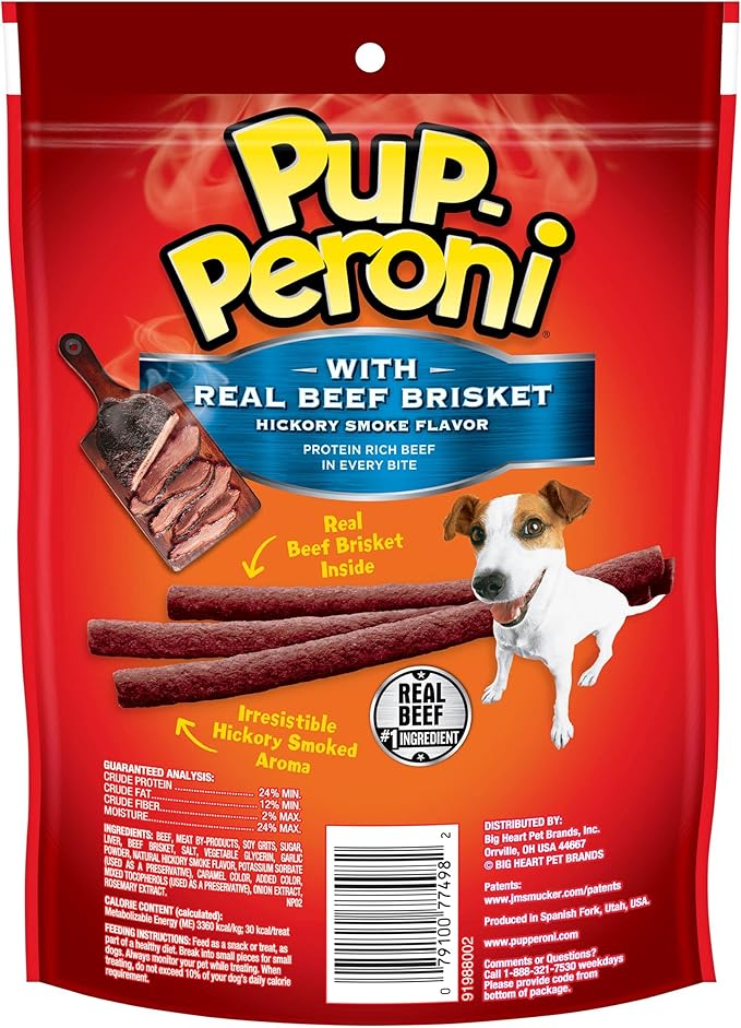 Pup-Peroni Dog Treats, Real Beef Brisket with Hickory Smoke Flavor, 5.6 Ounce (Pack of 8)