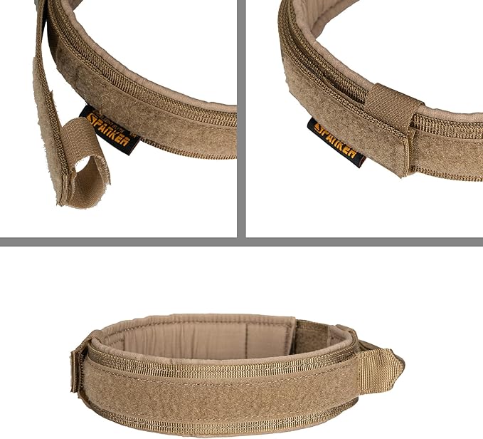 EXCELLENT ELITE SPANKER Tactical Dog Collar Nylon Adjustable Training Collar Military Dog Collar Heavy Duty Metal Buckle with Control Handle for Medium and Large Dogs with Patches(COB-L)