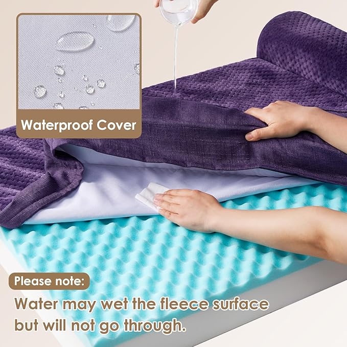EHEYCIGA Memory Foam Dog Bed XLarge Sized Dogs, Extra Large Dog Bed Orthopedic with Washable Removable Cover, Waterproof XL Pet Bed Couch for Crate, 41x27x6 Inches, Purple