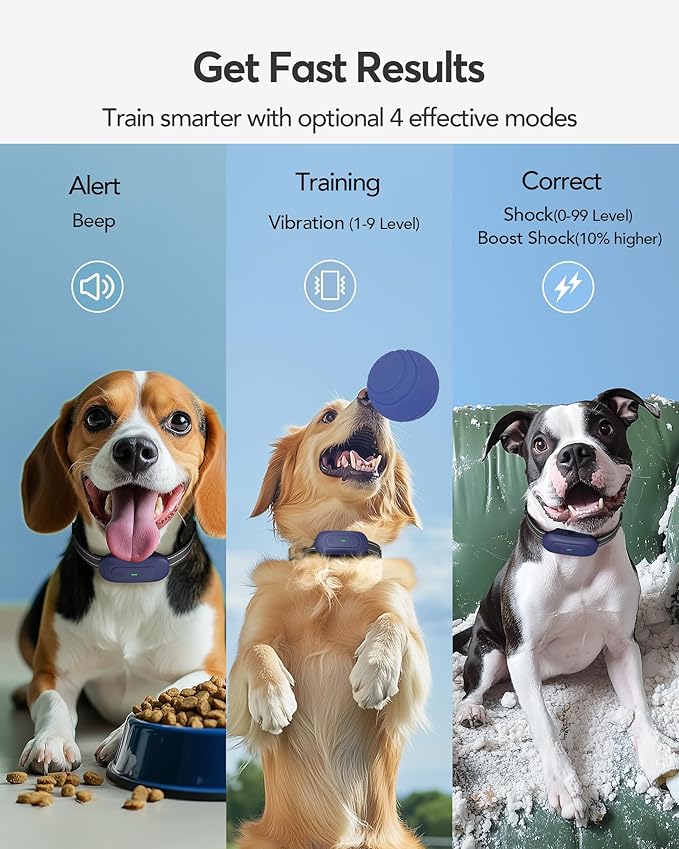 Dog Shock Collar for 2 Dogs - 1/2 Mile Range, IPX7 Waterproof with 4 Training Modes, Security Lock, Rechargeable e-Collar for All Breeds, Sizes Dogs