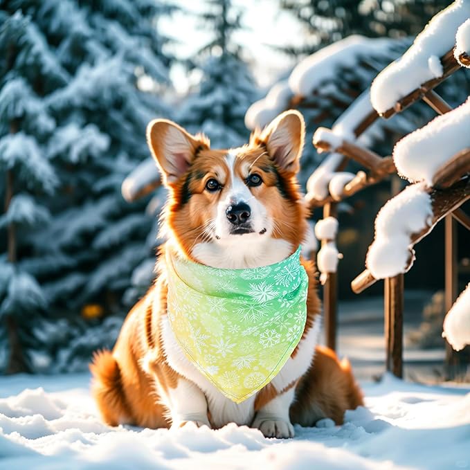 7 Pcs Winter Dog Bandanas for Medium Dogs Breed 25 Inch Small Dog Bandanas Adjustable Scarves Grooming M