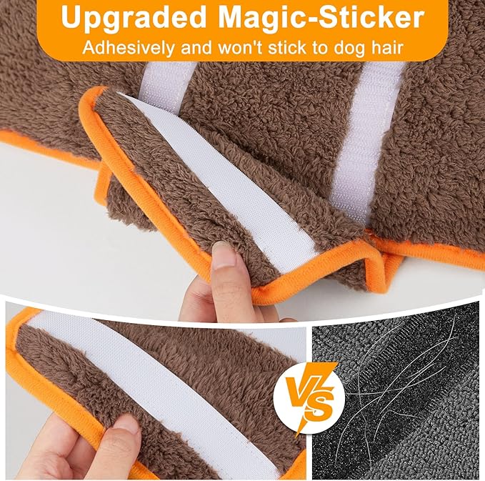 Bienbee Dog Bathrobe, Quick Drying Super Absorbent Dog Robes for After Bath, Warm Keeping Dogs Towel, Dogs Bath Supplies, Brown M