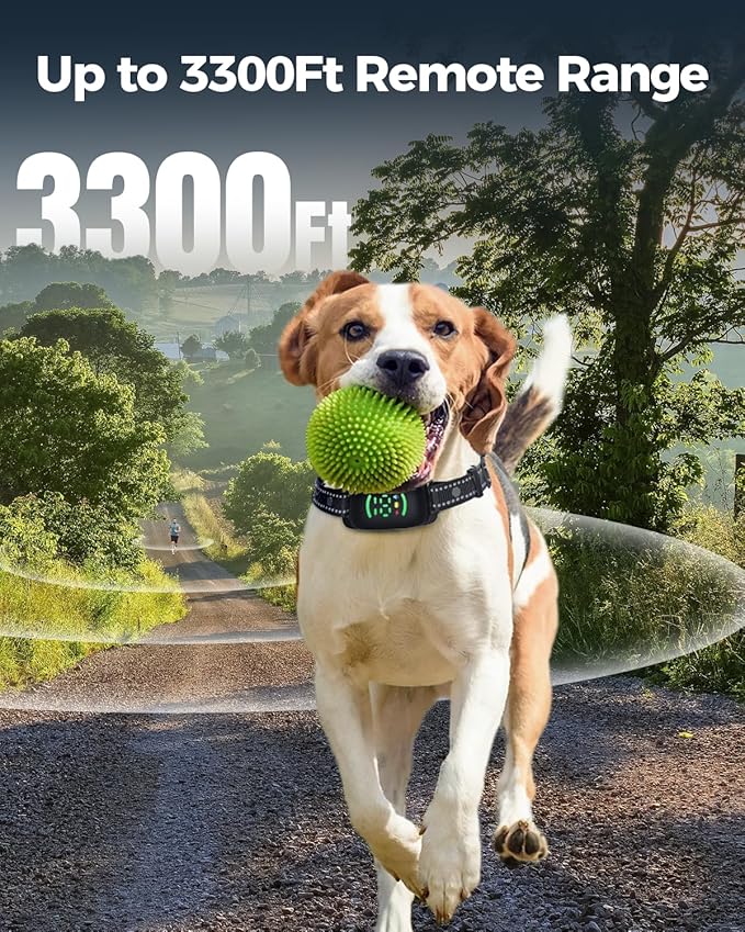 Shock Collar for Dogs- 3300FT Dog Shock Collar with Remote Control for 8-120 lbs Medium Large Dogs with 4 Training Modes, Security Lock, Rechargeable IPX7 Waterproof