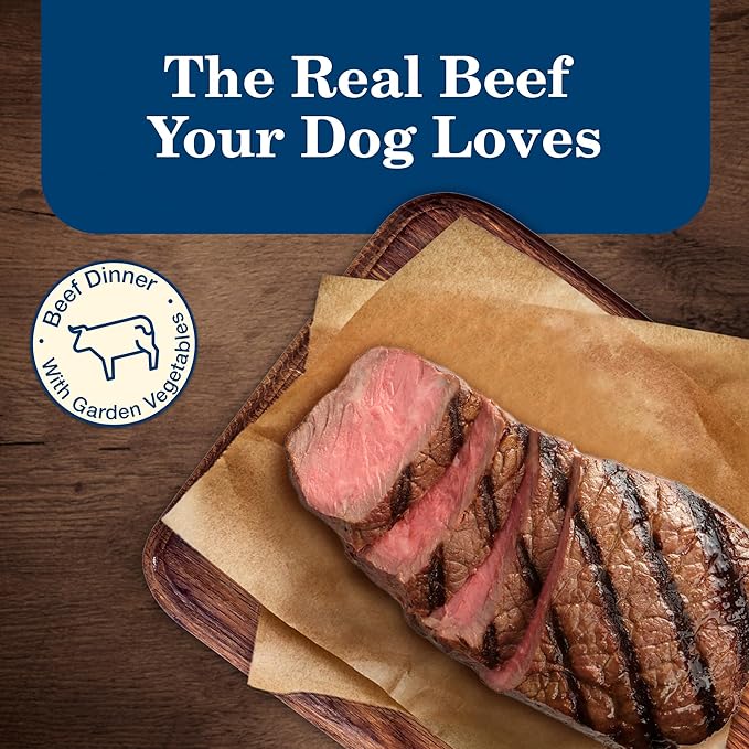 Blue Buffalo Homestyle Recipe Senior Wet Dog Food, Made with Natural Ingredients, Beef Dinner with Garden Vegetables, 12 Pack
