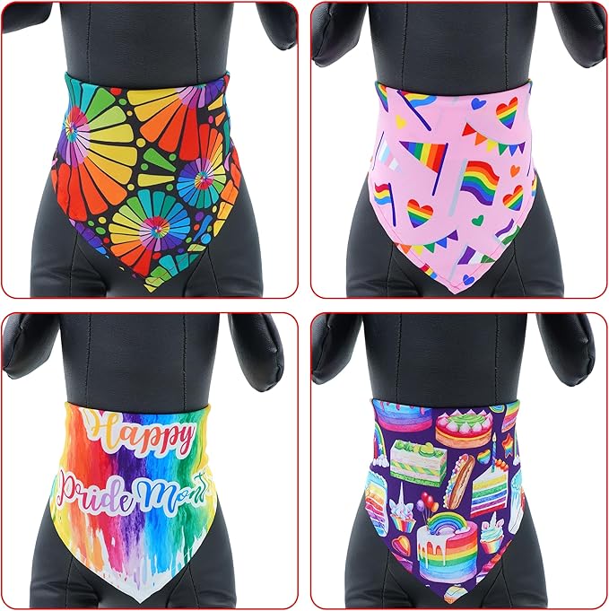30 Pack Rainbow Dog Bandanas Bulk for Large Dogs Breed 33 Inch LGBT Extra Large Dog Bandanas XL Pride Month Dogs Bandana Grooming L