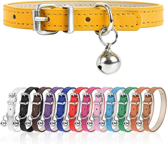 XXS Dog Collar for Teacup Adjustable Teacup Dog Collar for Small Medium Large Dogs 3/8 inch Width (Golden, XXS)