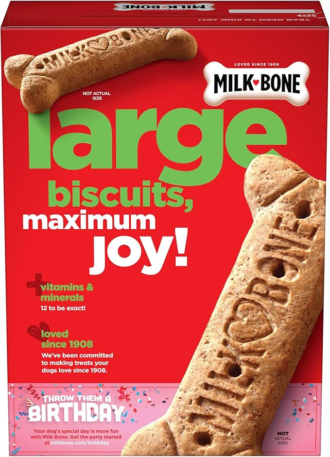 Milk-Bone Original Dog Treats for Large Dogs, 24 Ounce, Crunchy Biscuit Helps Clean Teeth (Pack of 2)
