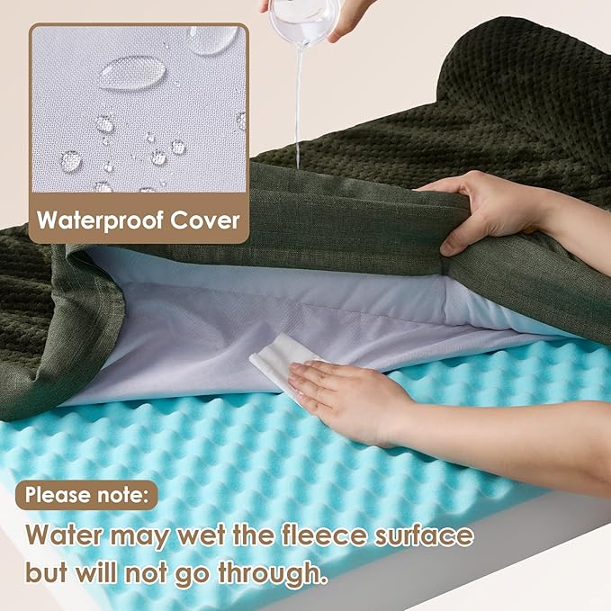 EHEYCIGA Memory Foam Dog Bed XLarge Sized Dogs, Extra Large Dog Bed Orthopedic with Washable Removable Cover, Waterproof XL Pet Bed Couch for Crate, 41x27x6 Inches, Dark Green