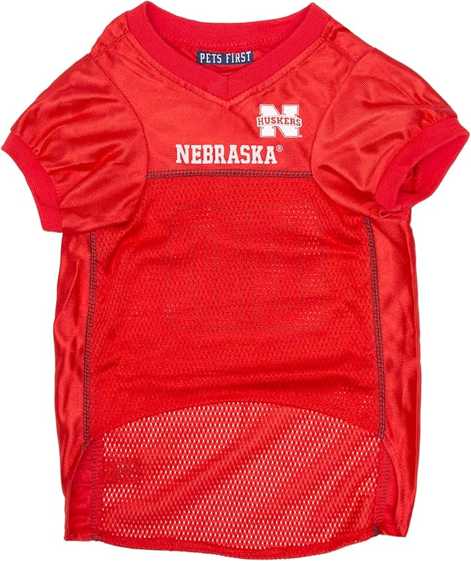 Pets First NCAA College Nebraska Cornhuskers Mesh Jersey for DOGS & CATS, X-Large. Licensed Dog Jersey with your Favorite Football/Basketball College Team