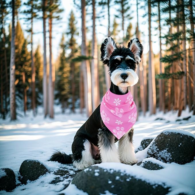 7 Pcs Winter Dog Bandanas for Medium Dogs Breed 25 Inch Small Dog Bandanas Adjustable Scarves Grooming M