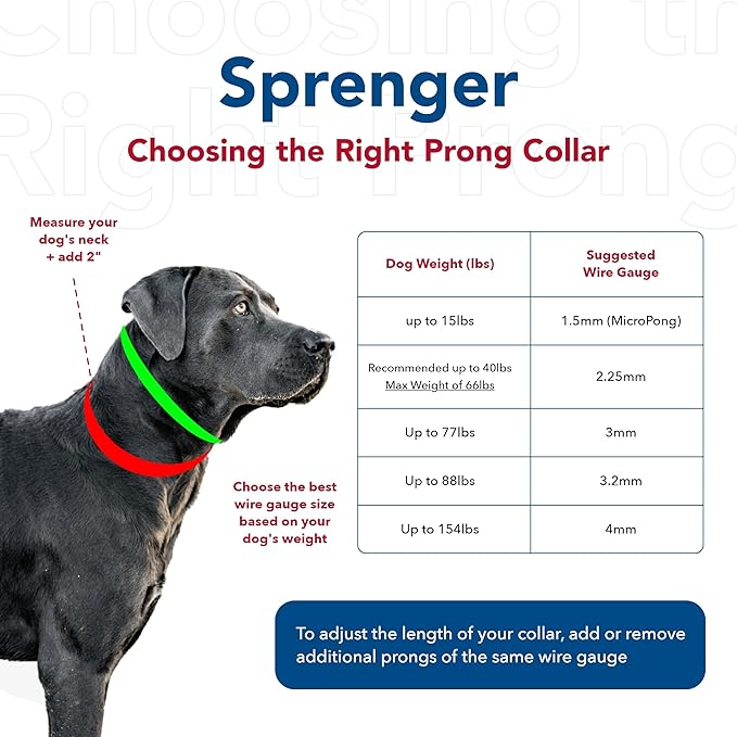 Herm SPRENGER Ultra-Plus Prong Dog Training Collar, 4 mm x 21" Neck Size, 4 mm x 25" Chain Length, Steel Chrome Plated Dog Prong Collar, Pinch Collar for Dogs, Dog Correction Collar