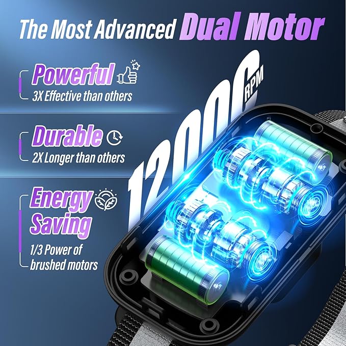 Dog Bark Collar for Large Medium Small Dogs, Smart Barking Collar, Effective No Bark Collar with Adjustable Beep Vibration Correction Modes, Automatic Anti Barking Device, IP67 Waterproof Purple