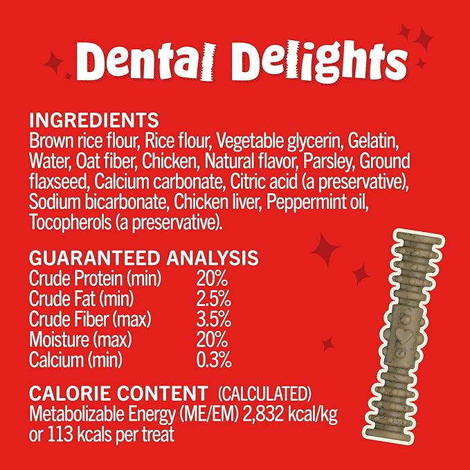 Stella & Chewy's Dental Delights with Freeze-Dried Chicken - Medium Dental Treats for Dogs, 23.2 Ounce Bag