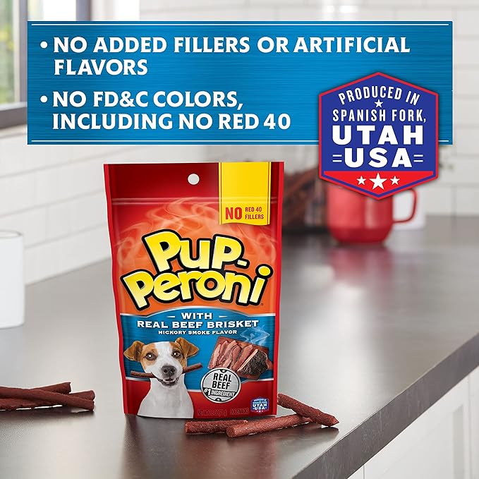 Pup-Peroni Dog Treats, Real Beef Brisket with Hickory Smoke Flavor, 5.6 Ounce (Pack of 8)