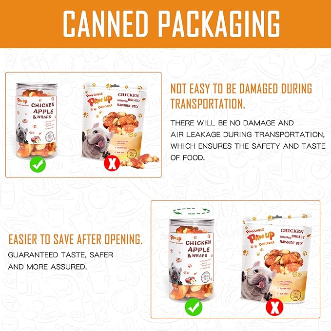 Dog Treats Chicken Wrapped Biscuits Pumpkin Sticks, Rawhide Free Soft Chewy w/Taurine, Dog Training Treats,12.5 oz