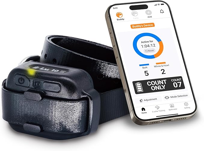 Dogtra Smart NOBARK – Detects Whining and Barking – App Control E-Collar, Usage Notification, Behavior Report, Waterproof IPX9K, 30 Yard Range, Compact Size for 10lbs Dogs, Triple Detection Accuracy