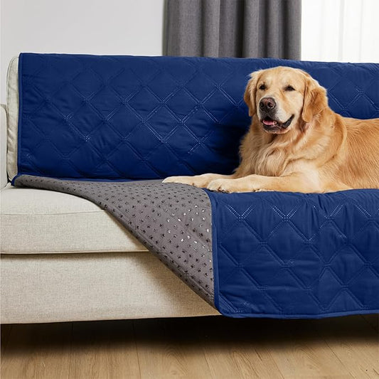 Gorilla Grip 100% Waterproof Dog Blanket, Pet Friendly Sofa Throw Essential for Small Pets, Dogs, Cats, Tear and Slip Resistant Leakproof Couch Cushion Cover for Indoor Furniture, 30x70 Navy