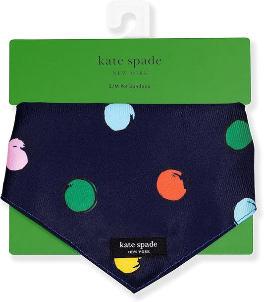 kate spade new york Pet Bandana for Boy or Girl Dogs, Lightweight Bandana for Dog, Cute Dog Scarf for Small or Medium Pets, Watercolor Dot