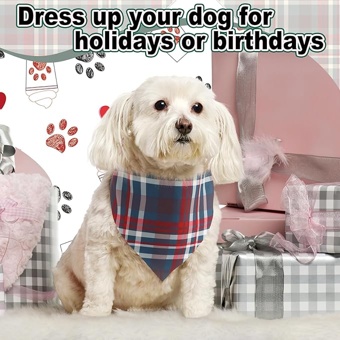 Aliceset 180 Pcs Dog Bandana Bulk Stripe Bandanas for Dogs Adjustable Washable Pet Triangle Scarf Retro Print Dog Kerchief Bibs for Small Medium Large Dog Cat Holiday Costume Accessories