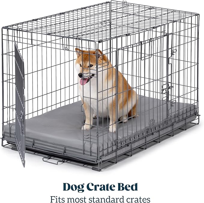 Cybarmour Indestructible Dog Bed - Outdoor Waterproof Chew Proof Dog Crate Pad - Orthopedic Kennel Mat for Aggressive Chewers - Medium Breeds & Fits 30-Inch Crate - 29"x18", Limestone