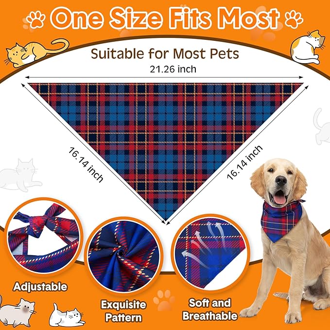 120 Packs Dog Bandanas Bulk Summer Pet Bandanas for Dogs Hawaiian Pet Scarf Bibs Adjustable Washable Kerchief for Large Medieum Small Pet Costume Accessories(Rustic Style)