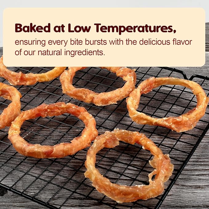 Turkey Tendons for Dogs, Large Dogs Training Treats, Natural Long-Lasting Chews Sticks, High-Protein Beef Tendons, Healthy Hypoallergenic Beggin Ring【L】(4 Units/Pack, 5.08 oz)