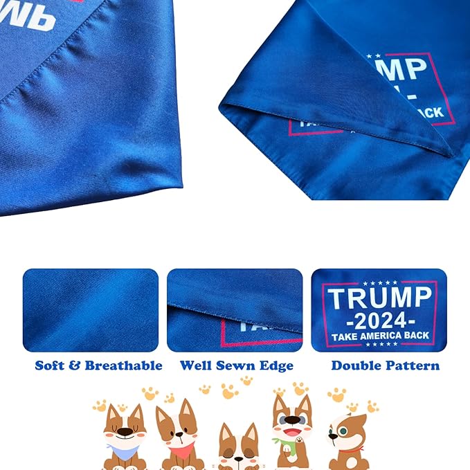 Trump Dog Bandana, Dog Bandanas Breathable Pet Triangle Scarf, Take America Back, American Flag Trump Bandana for Medium Large Dogs