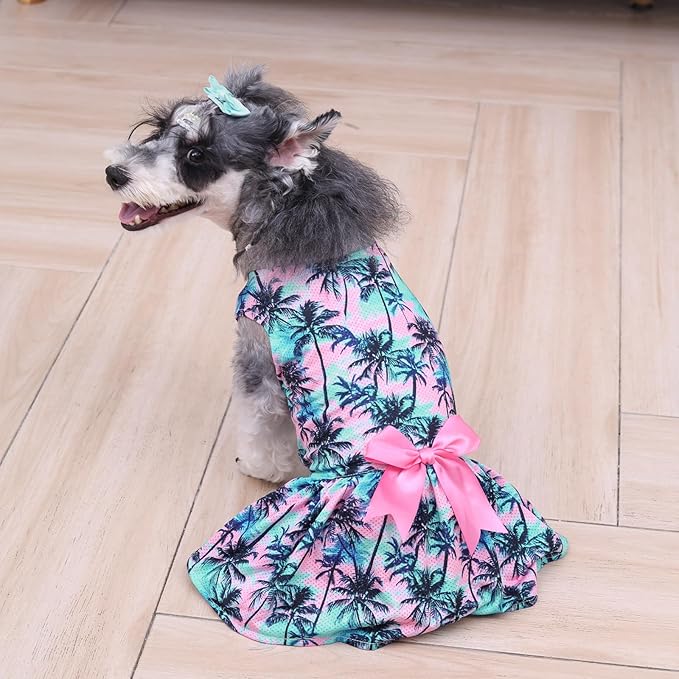 CuteBone Dog Mesh Dress Puppy Sundress Pet Outfit Summer Fashion for Small Dogs Girl Cat Clothes BF35L