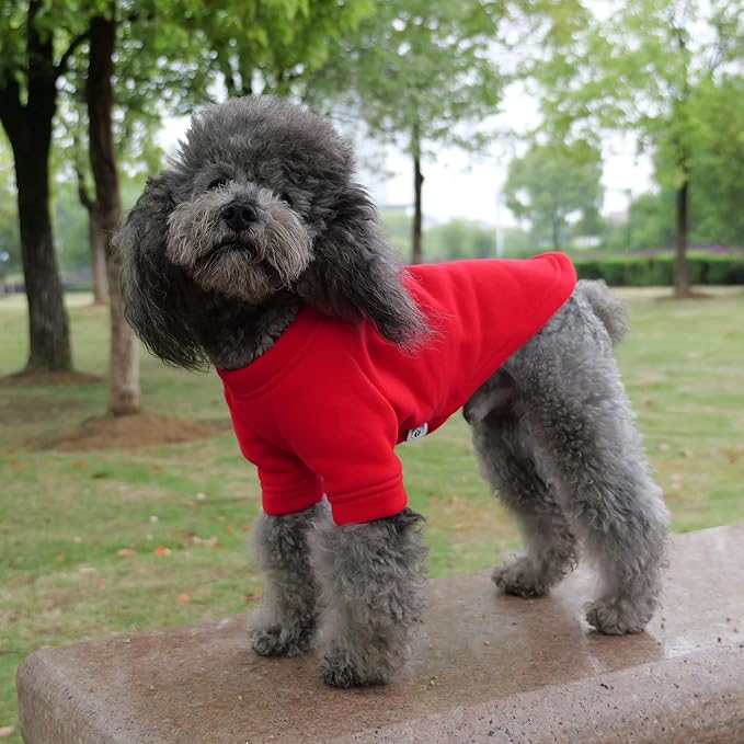 Lovelonglong Sweatshirt Cold Weather Pullover Autumn and Winter T-Shirts for Small Medium Large Size Dogs Red XL