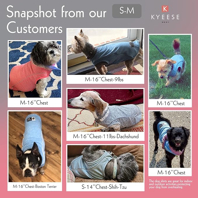KYEESE Dog Shirts Quick Dry Reflective Lightweight Soft Dog T-Shirt Tank Top Breathable Stretchy Sleeveless Vest Cat Shirts