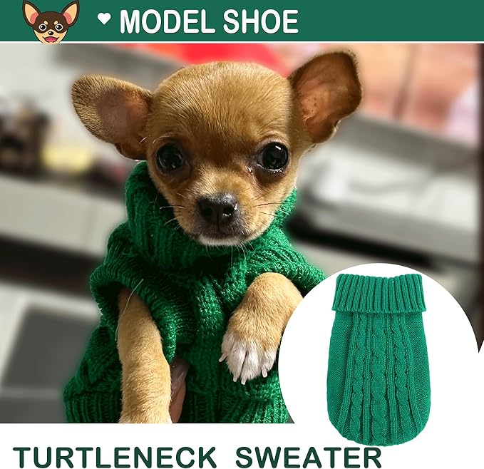 Winter Dog Clothes for Small Dogs XS Dog Sweater Teacup Dog Clothes 2 Pieces Knitted Dog Sweaters Fall Chihuahua Yorkie Winter Warm Puppy Pet Cat Sweater Outfits Xs