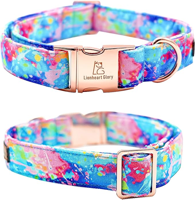 Lionheart glory Dog Collar, Colorful Dog Collar with Bow, Bowtie Collar Cute Pet Collar Gift for Small Medium Large Dog