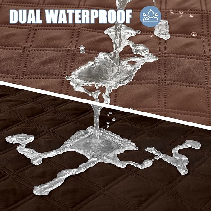 Smiry Waterproof Dog Blanket, Reversible Dog Bed Cover Pet Blanket, Soft Pet Couch Covers for Sofa Washable, Bed Couch Sofa Furniture Protector for Puppy Cat Kids (82"x82", Brown/Chocolate)