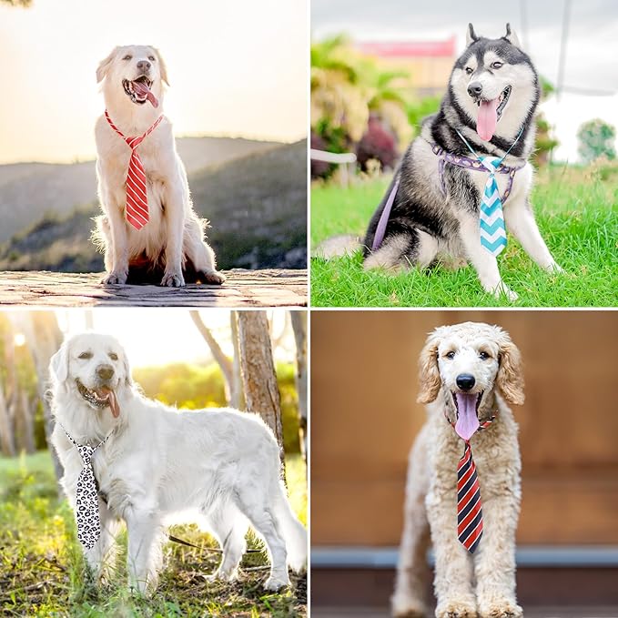 Segarty 30 PCS Dog Neckties, Adjustable Dog Ties Dog Neck Ties and Bows for Medium Large Dog Festival Formal Bulk Pet Bowties Collar Grooming Dogs Accessories Birthday Wedding Costumes Holiday