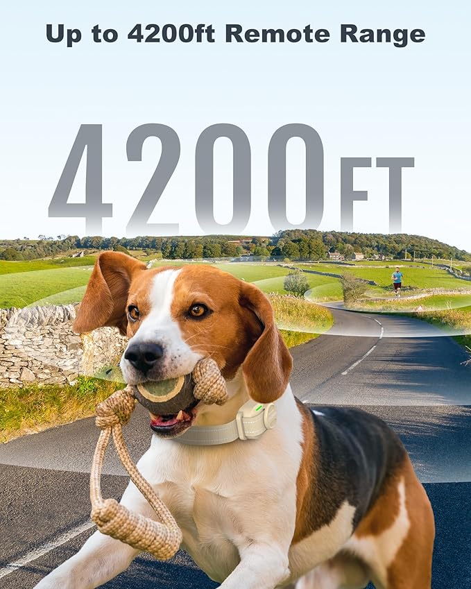 Jugbow Dog Shock Collar - 4200FT Dog Training Collar with Remote for 5-120 lb Large Medium Small Dogs, Rechargeable Waterproof IPX8 E Collars with Beep (1-3) Vibration(1-3) Safe Static(0-99)