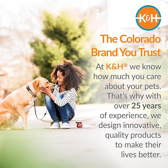 K&H Pet Products Outdoor Elevated Dog Cot, Cooling Raised Bed with Waterproof Breathable Mesh for Large Dogs, Portable Pet Bed with Heavy-Duty Metal Frame, Oversized Hammock Style - Extra-Large Tan