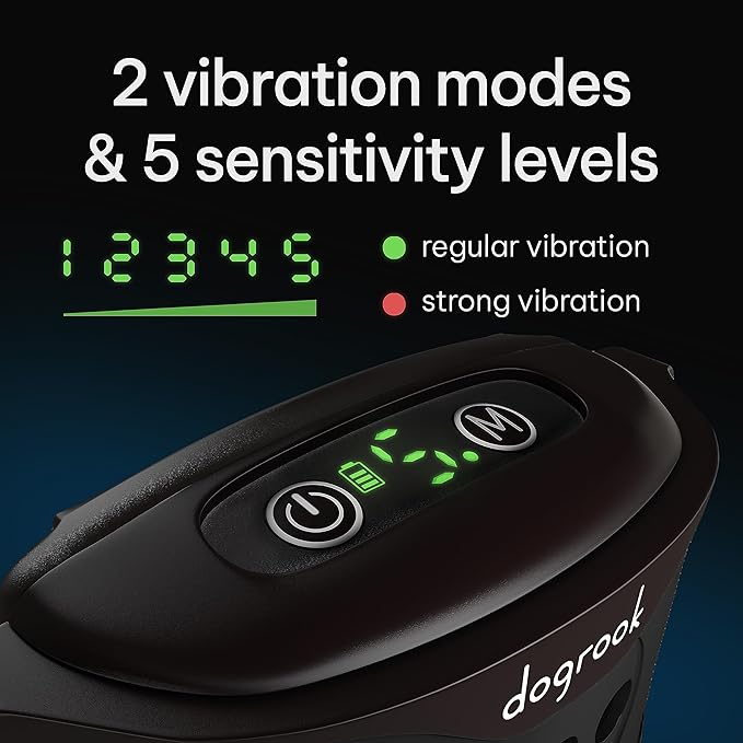 DogRook Rechargeable Dog Bark Collar - No Shock Training Smart Collar - Beep & Vibrating - Anti Bark Collar for Large Dog, Medium & Small Dog - No Shock Bark Collar - 12-110 lbs