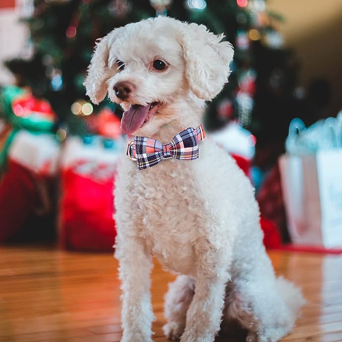 Adjustable Bow Tie Dog Collar Printed Cute Patterns Spring Summer Soft Pet Collars for Small Medium Large Dogs