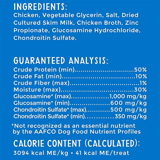 Chicken Jerky, Grain Free Dog Treats with Glucosamine & Chondroitin, Made in USA, 24 oz, 29253, 1.5 Pound (Pack of 2)