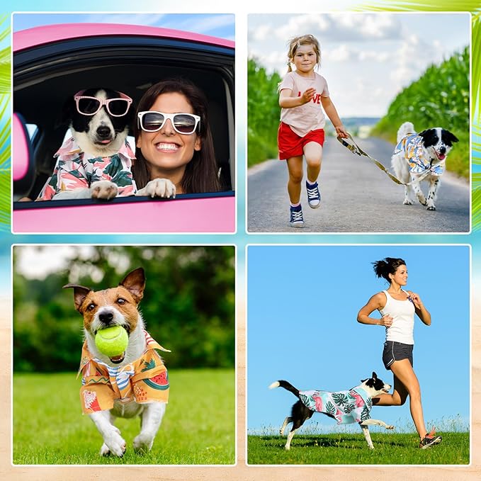 Weewooday 4 Pieces Pet Summer T-Shirts Hawaii Style Floral Pet Dog Shirt Breathable Cool Clothes Beach Seaside Puppy Sweatshirt for Small Puppy(Lovely Style,Small)