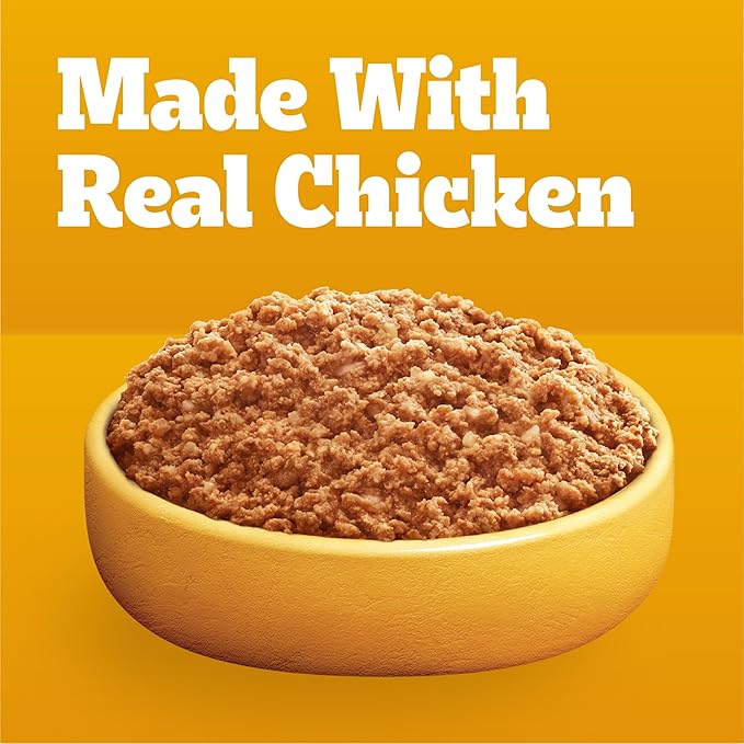 PEDIGREE CHOPPED GROUND DINNER Adult Soft Wet Dog Food With Hearty Chicken, 3.5 oz Pouches, 16 Pack