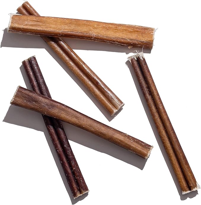 Jack&Pup 6-inch Thick Bully Sticks (5 Pack) Single Ingredient Bully Sticks for Dogs | Long Lasting Pizzle Sticks for Medium Dogs