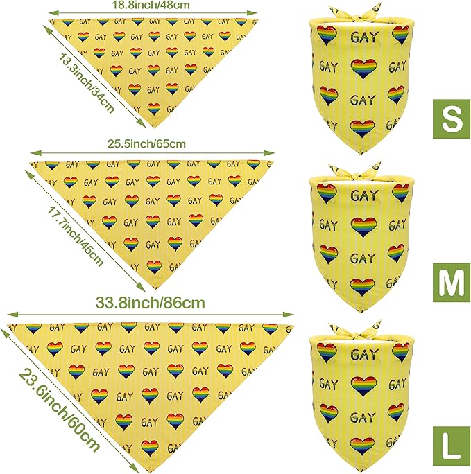10PCS Pride Day Dog Bandanas with Rainbow Color for XXS XS Small Dog Triangle Bibs Scarves Boys and Girls Gay Pride with Love is Love Kiss Me Grooming Accessories Costume