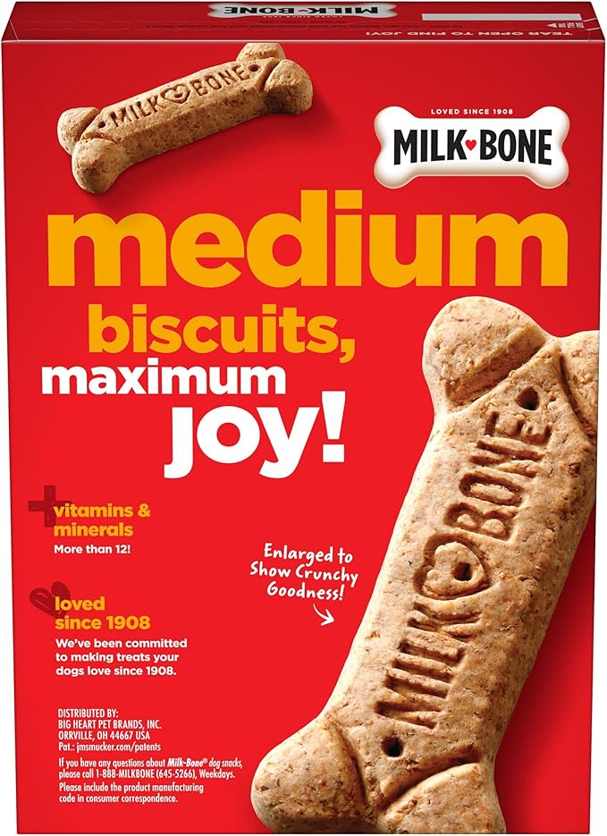 Milk-Bone Original Dog Treats Biscuits for Medium Dogs, 24 Ounces (Packaging May Vary)