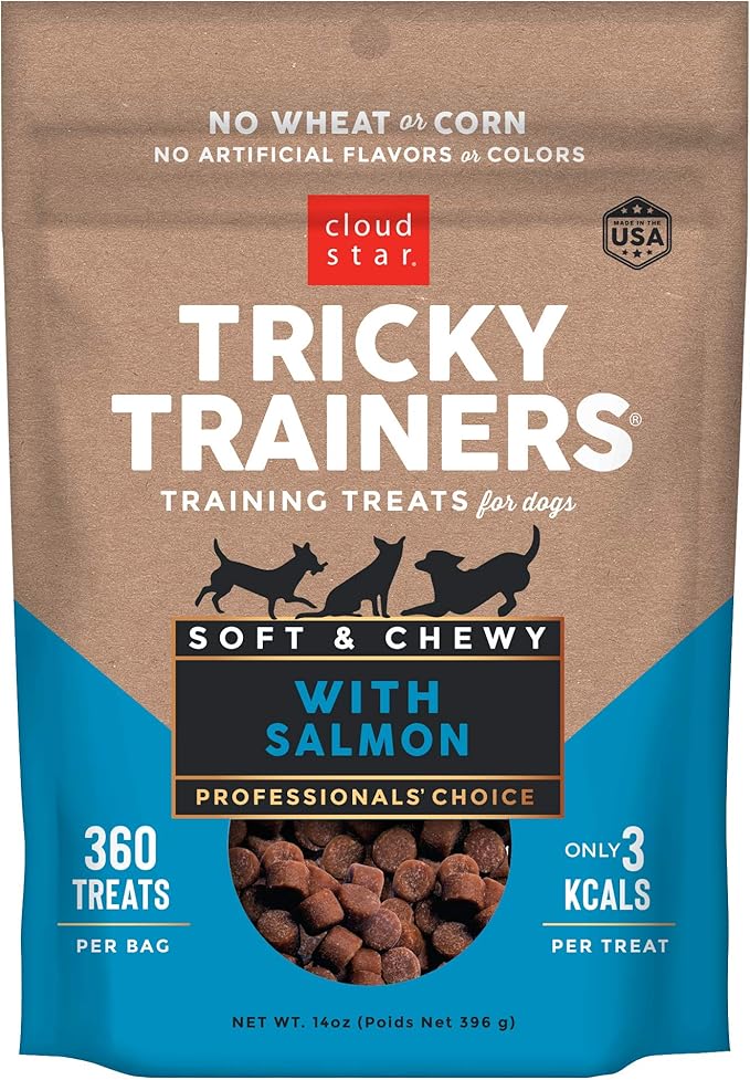 Cloud Star Tricky Trainers Chewy Dog Treats – Whole Grain Soft for Training, 14 Ounce (Pack of 2)