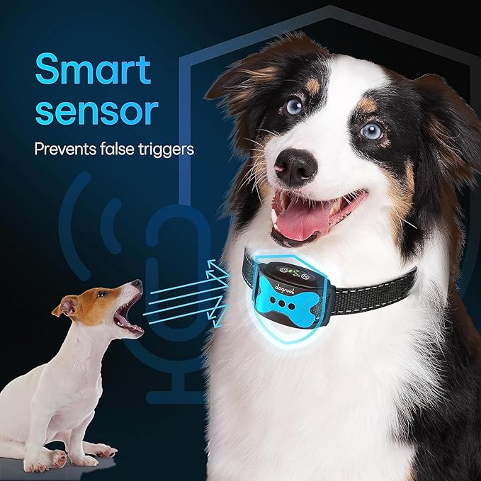 DogRook Dog Bark Collar | Smart Collar for Dog Training | No Shock | Beep & Vibration | Rechargeable | No Bark Collar for Dogs | Anti Bark Collar for Large Dog, Medium Dog, Small Dog | 12-110 lbs